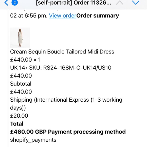 Self Portrait Cream Sequin Boucle Midi Dress size UK 14 US 10 - Picture 3 of 4